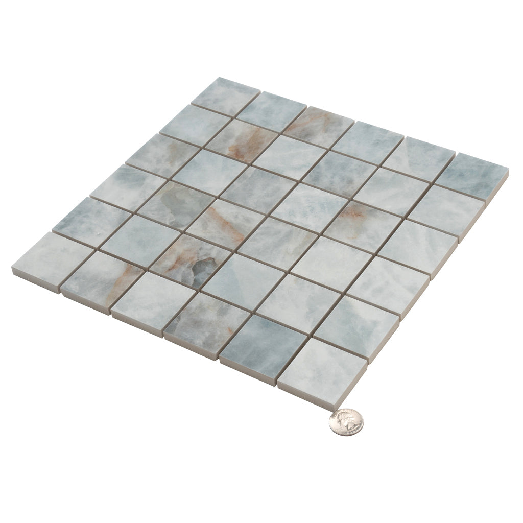 Frosted Sky Blue 12x12 Lappato Square Porcelain Mosaic Tile (5 pack, 4.84 sq ft/case) - Sample