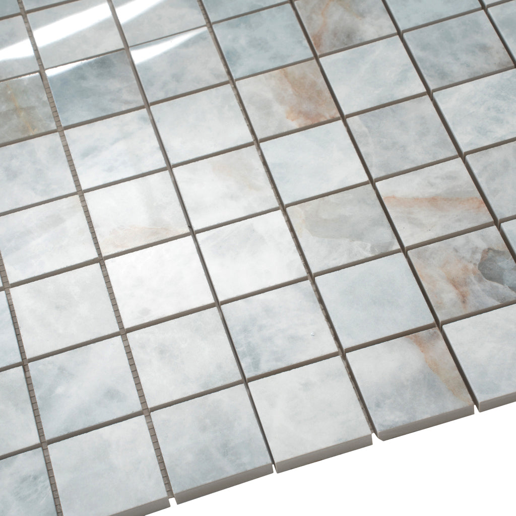 Frosted Sky Blue 12x12 Lappato Square Porcelain Mosaic Tile (5 pack, 4.84 sq ft/case) - Sample