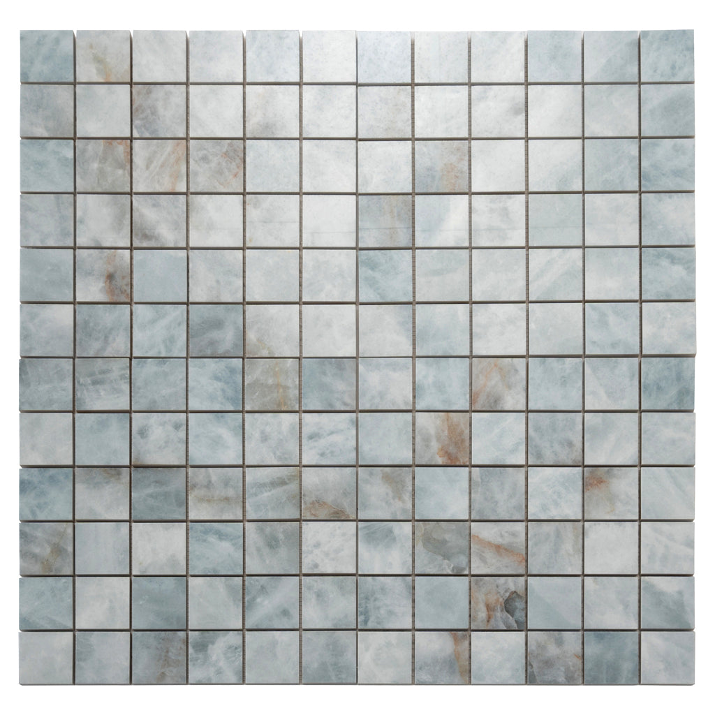 Frosted Sky Blue 12x12 Lappato Square Porcelain Mosaic Tile (5 pack, 4.84 sq ft/case) - Sample