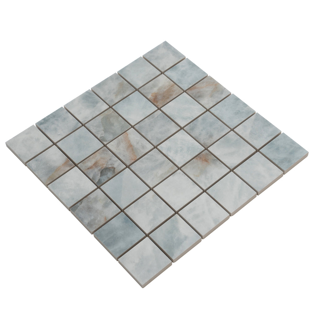 Frosted Sky Blue 12x12 Lappato Square Porcelain Mosaic Tile (5 pack, 4.84 sq ft/case) - Sample