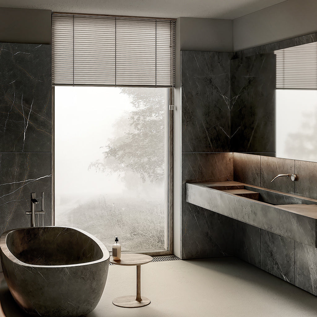 Sable Black 24x48 Polished Porcelain Large Format Tile (2 pack, 15.55 sq ft/case)