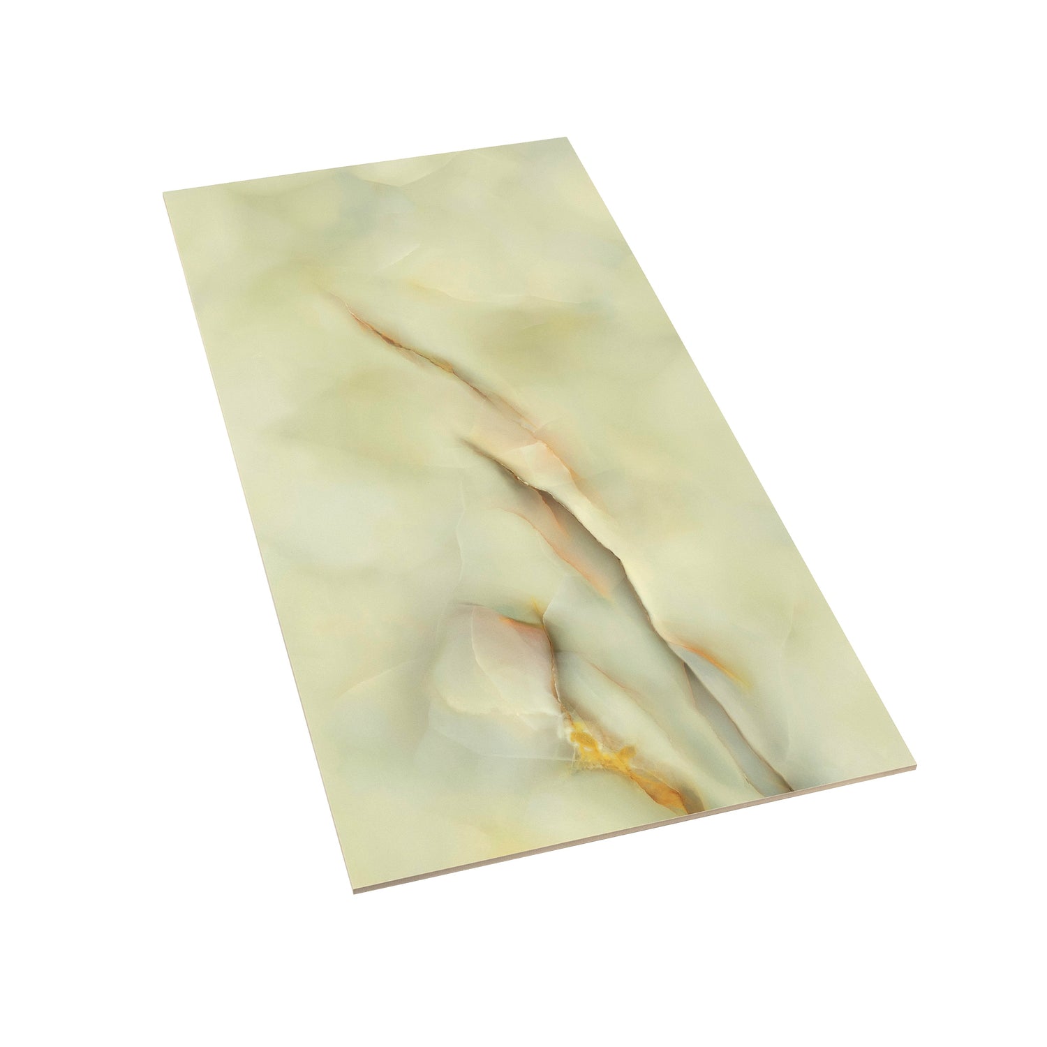 Splendor 24x48 Celadon Giada Porcelain Large Format Onyx Wall and Floor Tile (2 Pack, 15.5 sq ft/case) - Sample