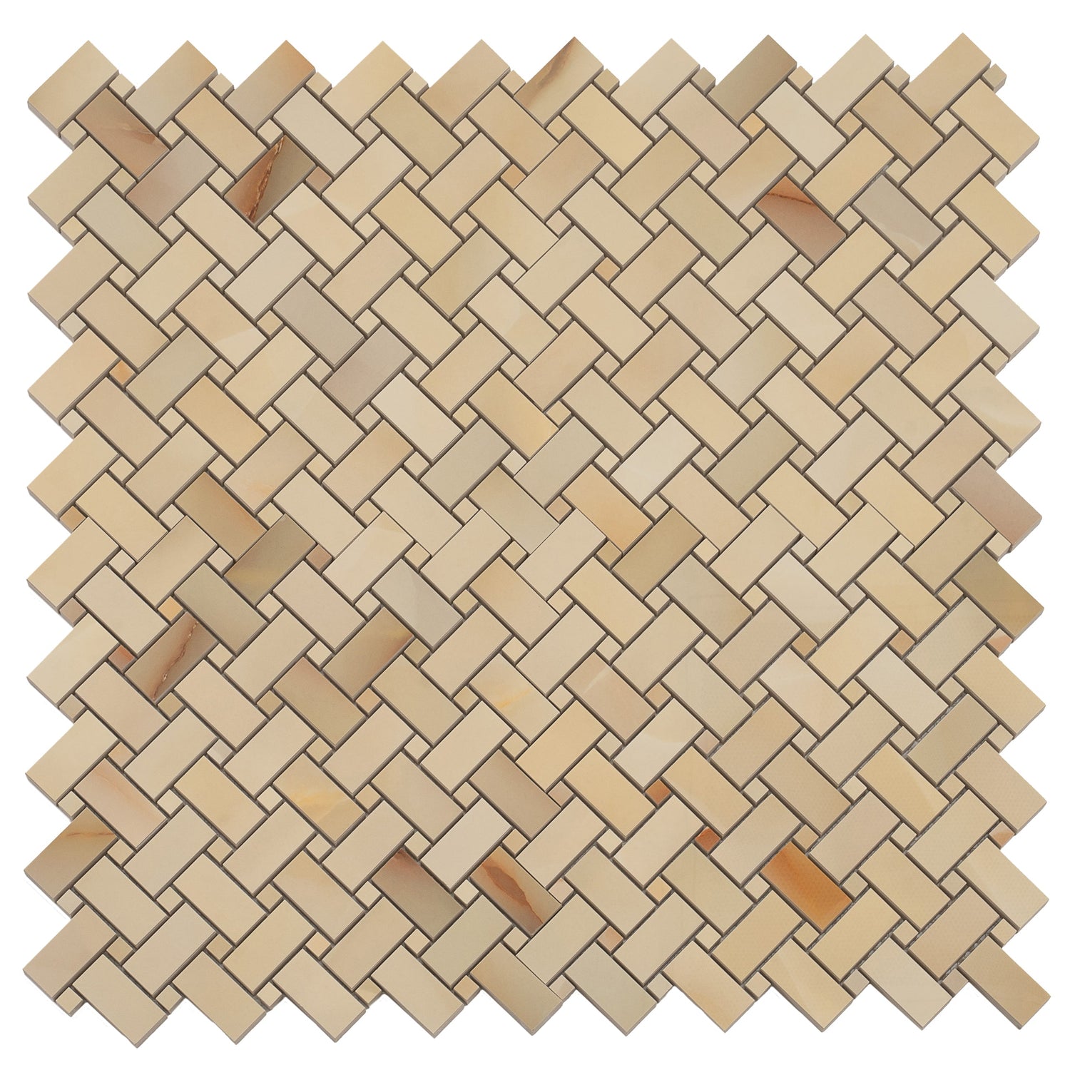 Splendor 12x12 Miele Porcelain Mosaic Onyx Basketweave Wall and Floor Tile (5 Pack, 4.84 sq ft/case) - Sample