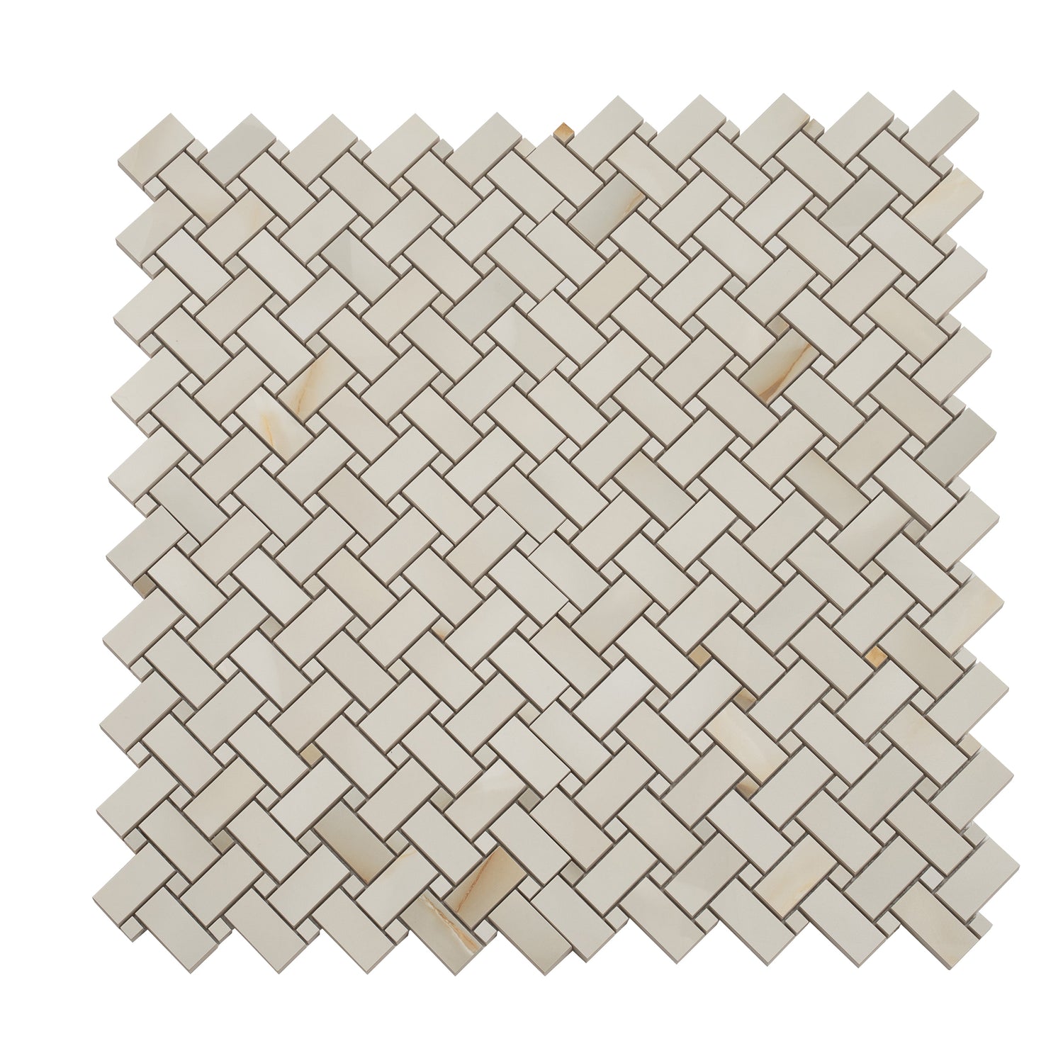 Splendor 12x12 Perla Porcelain Mosaic Onyx Basketweave Wall and Floor Tile (5 Pack, 4.84 sq ft/case) - Sample
