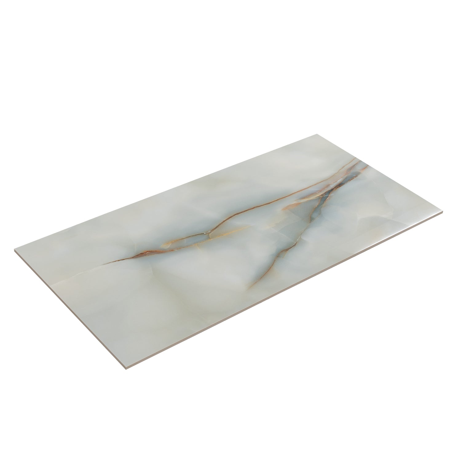Splendor 24x48 Turchese Porcelain Large Format Onyx Wall and Floor Tile (2 Pack, 15.5 sq ft/case) - Sample