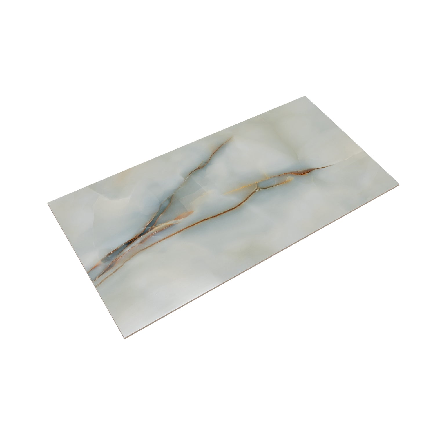 Splendor 24x48 Turchese Porcelain Large Format Onyx Wall and Floor Tile (2 Pack, 15.5 sq ft/case) - Sample