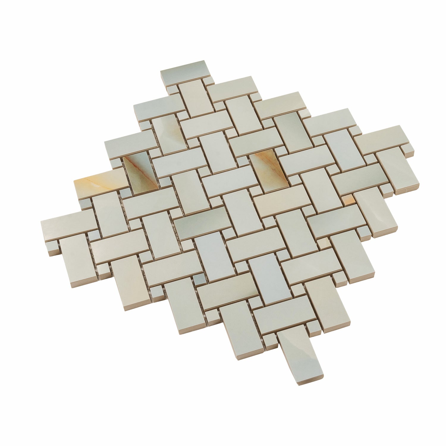 Splendor 12x12 Turchese Porcelain Mosaic Onyx Basketweave Wall and Floor Tile (5 Pack, 4.84 sq ft/case) - Sample