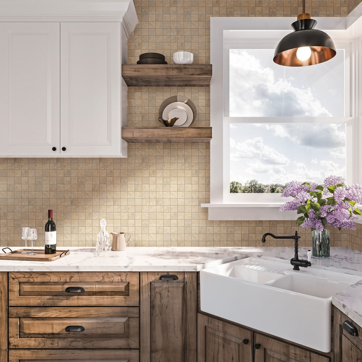 Sand Beige 12x12 Matte Uniform Square Porcelain Mosaic Tile (11 pack, 10.65 sq ft/case)