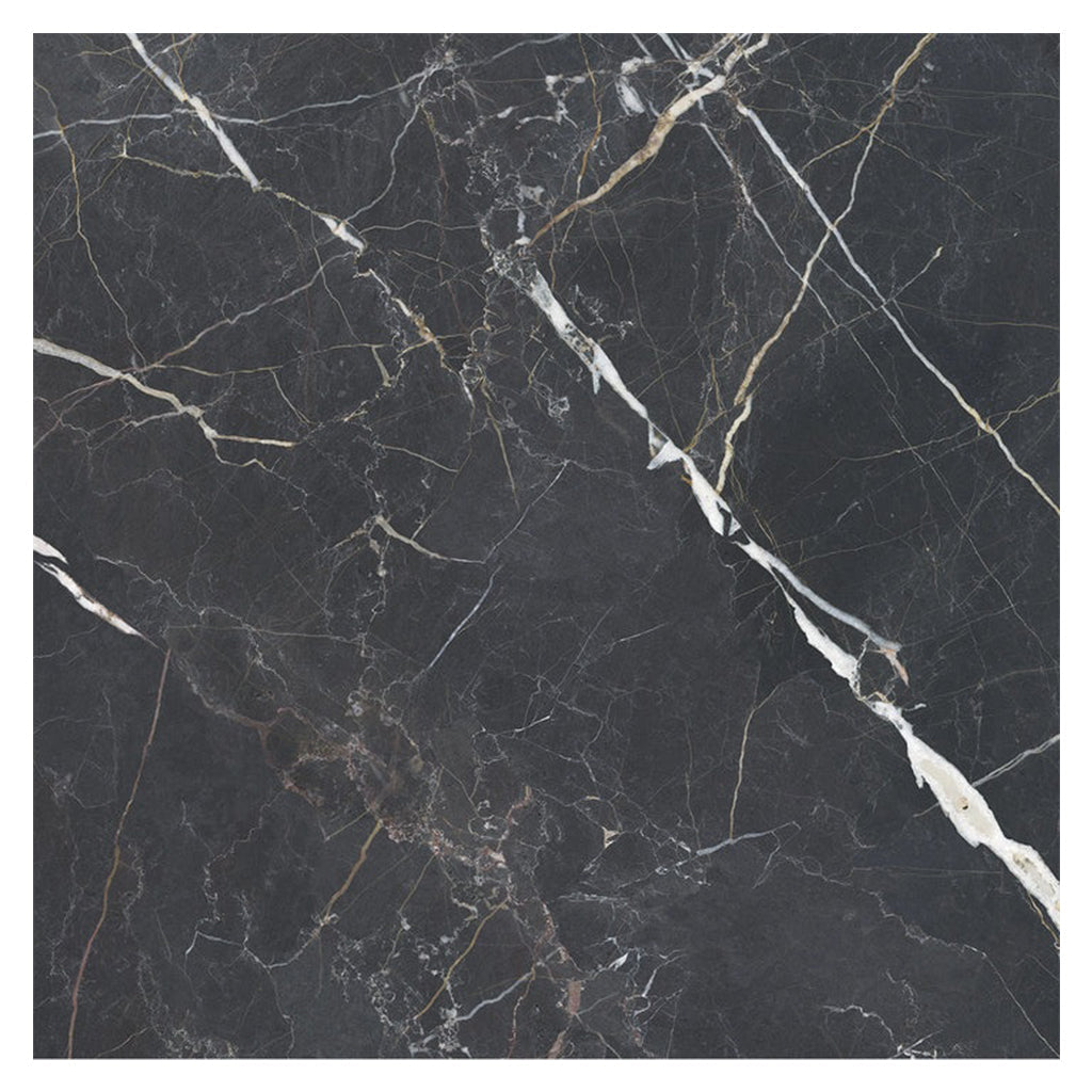 Splendor 48x48 Charcoal Black Porcelain Large Format Sqaure Veining Wall and Floor Tile (1 Pack, 15.5 sq ft/case) - Sample