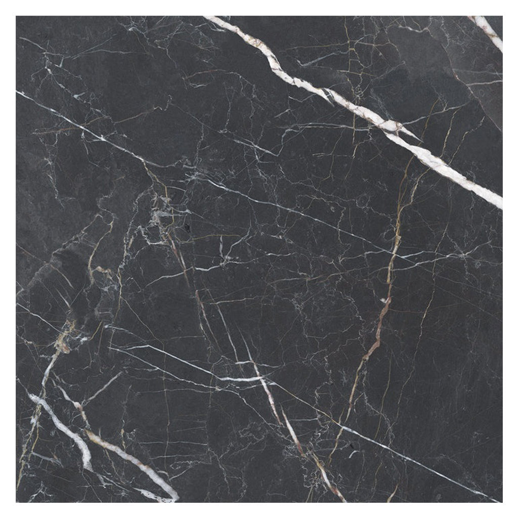 Splendor 48x48 Charcoal Black Porcelain Large Format Sqaure Veining Wall and Floor Tile (1 Pack, 15.5 sq ft/case) - Sample