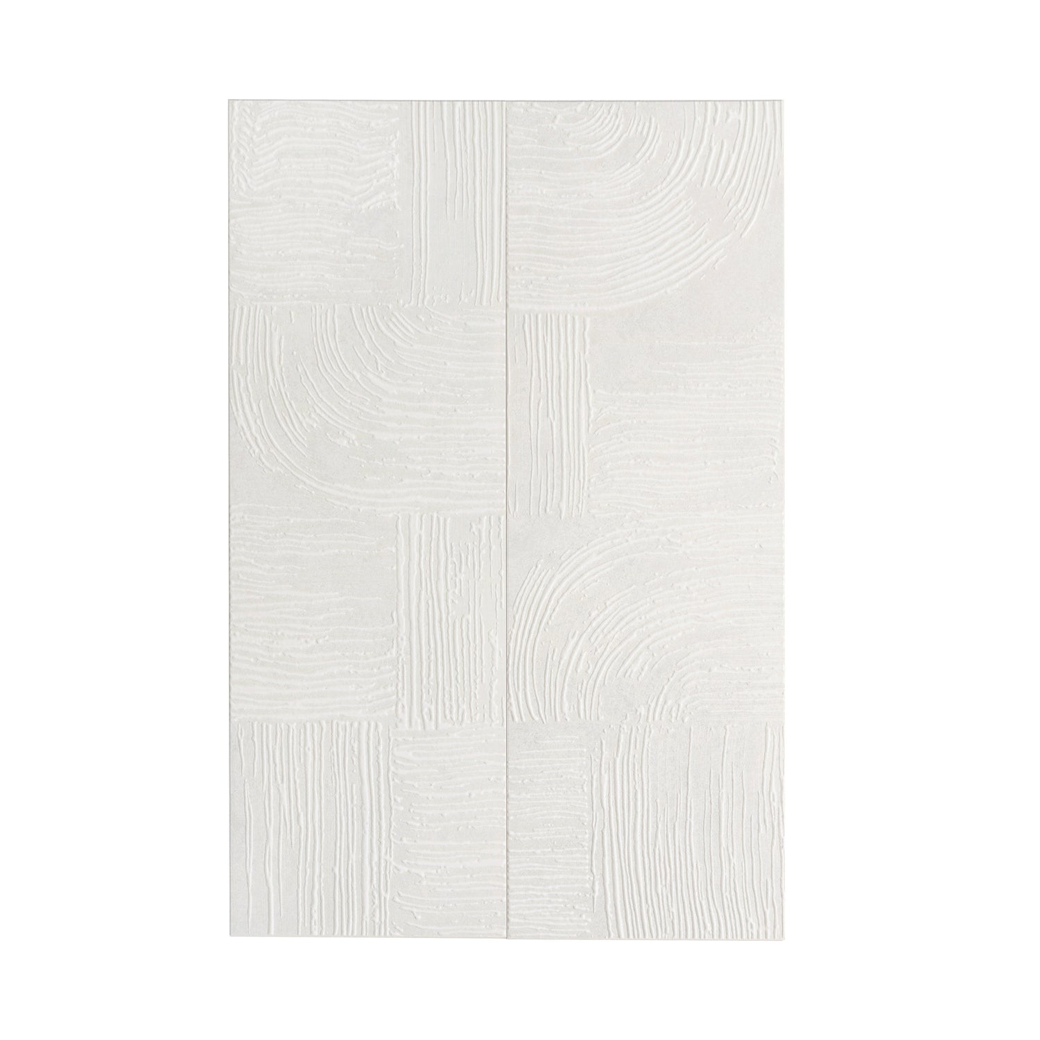 Terrain 12x36 Off-White Ceramic Large Format Trowel Plaster-Style Wall Tile (4 Pack, 5.82 sq ft/case) - Sample
