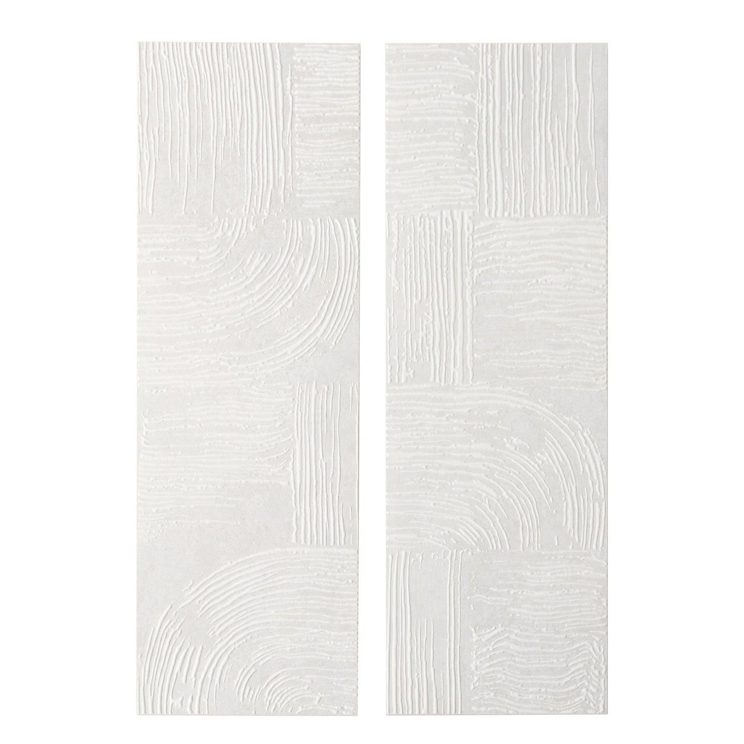 Terrain 12x36 Off-White Ceramic Large Format Trowel Plaster-Style Wall Tile (4 Pack, 5.82 sq ft/case) - Sample