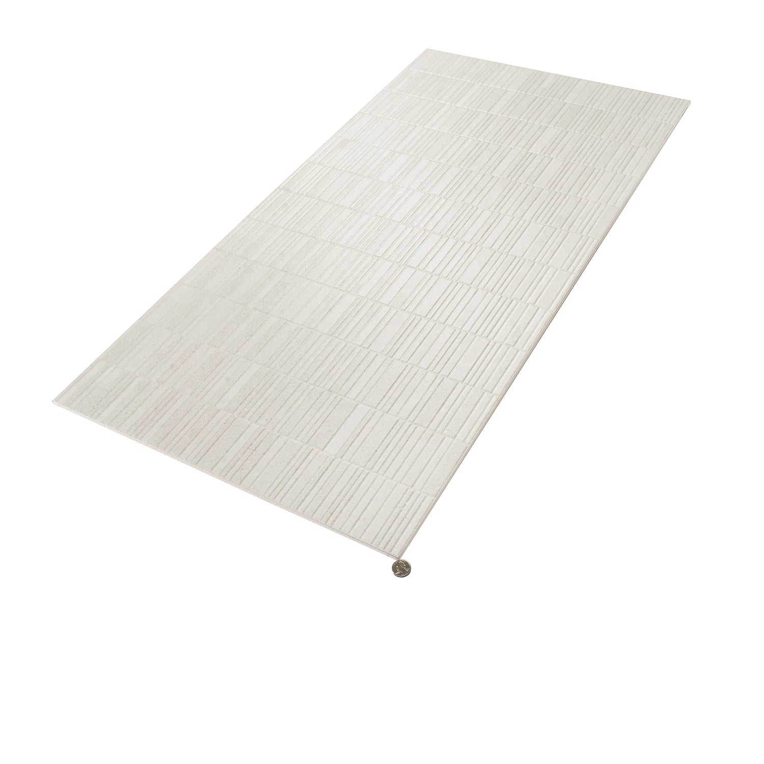 Imprint 24x48 Chalk Beige Ceramic Large Format Linear Grid Wall Tile (2 Pack, 15.5 sq ft/case) - Sample