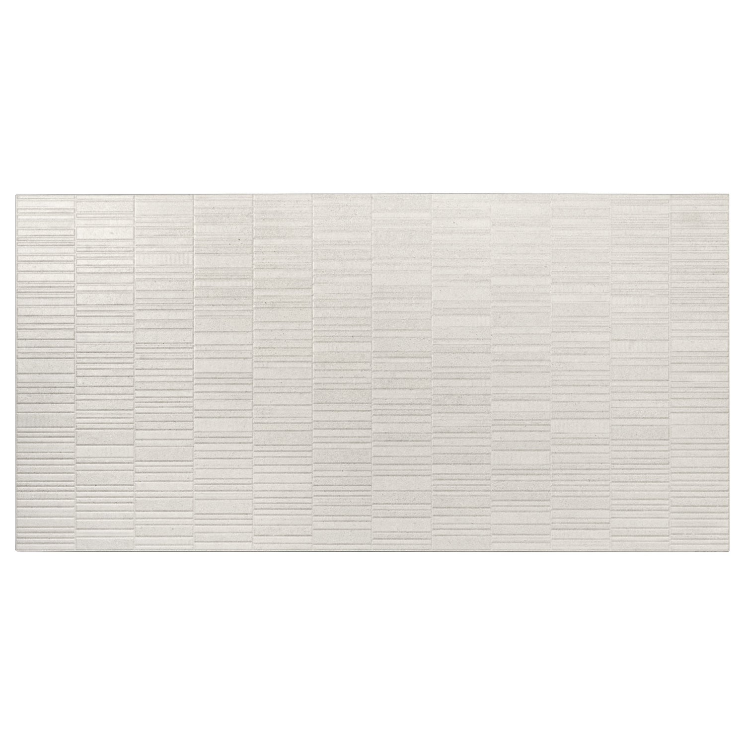 Imprint 24x48 Chalk Beige Ceramic Large Format Linear Grid Wall Tile (2 Pack, 15.5 sq ft/case) - Sample