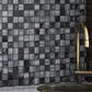Black 11x11 Glossy Matte Square Glass Mosaic Tile (5 pack, 4.43 sq ft/case)