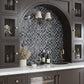Black 11x11 Glossy Matte Square Glass Mosaic Tile (5 pack, 4.43 sq ft/case)