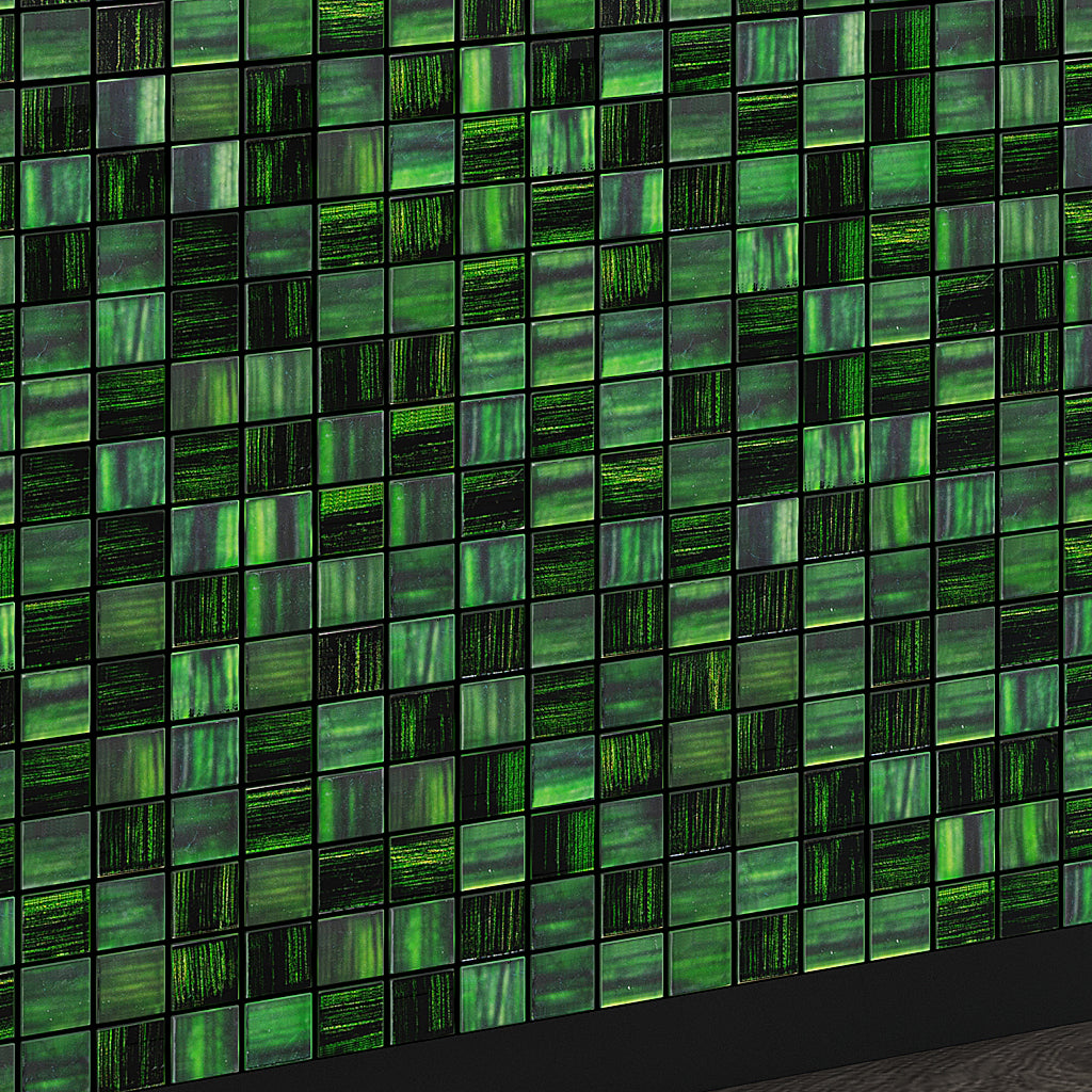 Emerald Green 11x11 Glossy Matte Square Glass Mosaic Tile (5 pack, 4.43 sq ft/case)