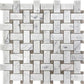 White 12x12 Basketweave Polished Marble Mosaic Tile (5 pack, 5 sq ft/case) - Sample
