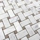 White 12x12 Basketweave Polished Marble Mosaic Tile (5 pack, 5 sq ft/case) - Sample
