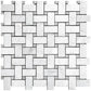 White 12x12 Basketweave Polished Marble Mosaic Tile (5 pack, 5 sq ft/case) - Sample