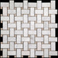 White 12x12 Basketweave Polished Marble Mosaic Tile (5 pack, 5 sq ft/case) - Sample
