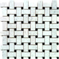 White 12x12 Polished Marble Basketweave Mosaic Tile (5 pack, 5 sq ft/case) - Sample