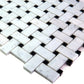 White 12x12 Polished Marble Basketweave Mosaic Tile (5 pack, 5 sq ft/case) - Sample