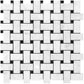 White 12x12 Polished Marble Basketweave Mosaic Tile (5 pack, 5 sq ft/case) - Sample