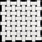 White 12x12 Polished Marble Basketweave Mosaic Tile (5 pack, 5 sq ft/case) - Sample