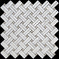 White 11x11 Polished Basketweave Marble Mosaic Tile (5 pack, 4.47 sq ft/case) - Sample