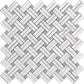 White 11x11 Polished Basketweave Marble Mosaic Tile (5 pack, 4.47 sq ft/case) - Sample