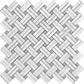 White 11x11 Polished Basketweave Marble Mosaic Tile (5 pack, 4.47 sq ft/case) - Sample