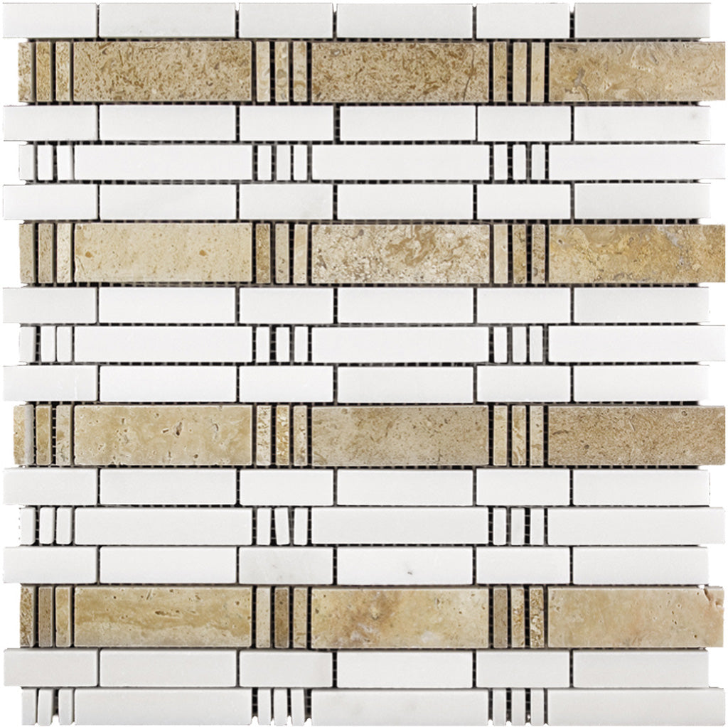 12x12 Beige and White Tile