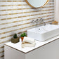 12x12 Beige and White Marble Mosaic Tile