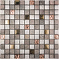 Gray 12x12 Polished Textured Square Glass Stone Metal Mosaic Tile (5 pack, 5 sq ft/case) - Sample