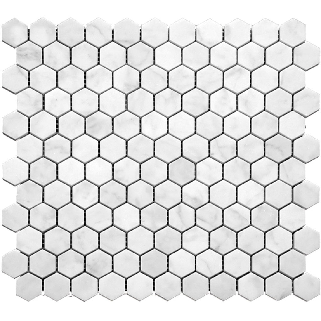 White 11x12 Honed Hexagon Marble Mosaic Tile (5 pack, 4.55 sq ft/case) - Sample