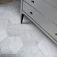 White 10x10 Honed Hexagon Marble Tile (5 pack, 2.95 sq ft/case) - Sample