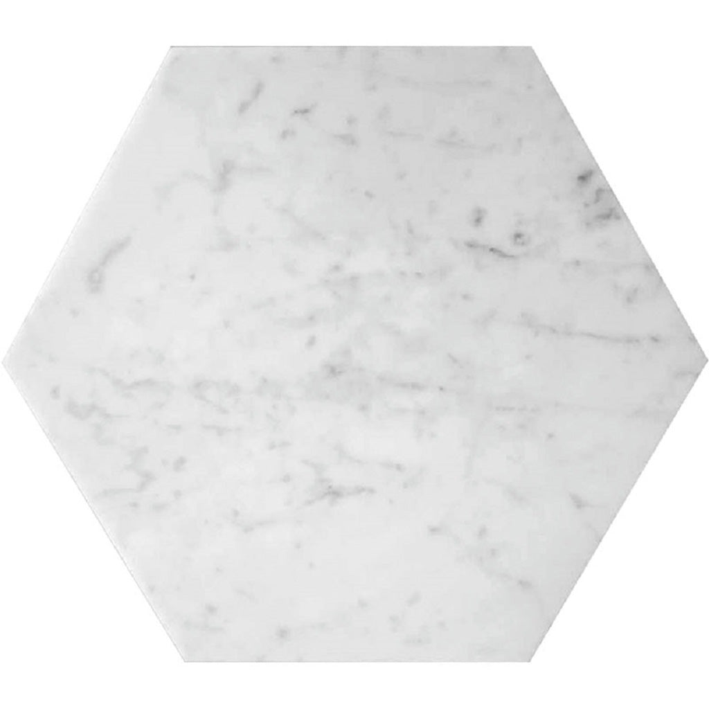 White 10x10 Honed Hexagon Marble Tile (5 pack, 2.95 sq ft/case) - Sample