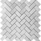 White 12x12 Polished Herringbone Marble Mosaic Tile (5 pack, 4.83 sq ft/case) - Sample
