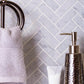12x12 White Herringbone Mosaic Tile