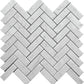 White 12x12 Polished Herringbone Marble Mosaic Tile (5 pack, 5.29 sq ft/case) - Sample