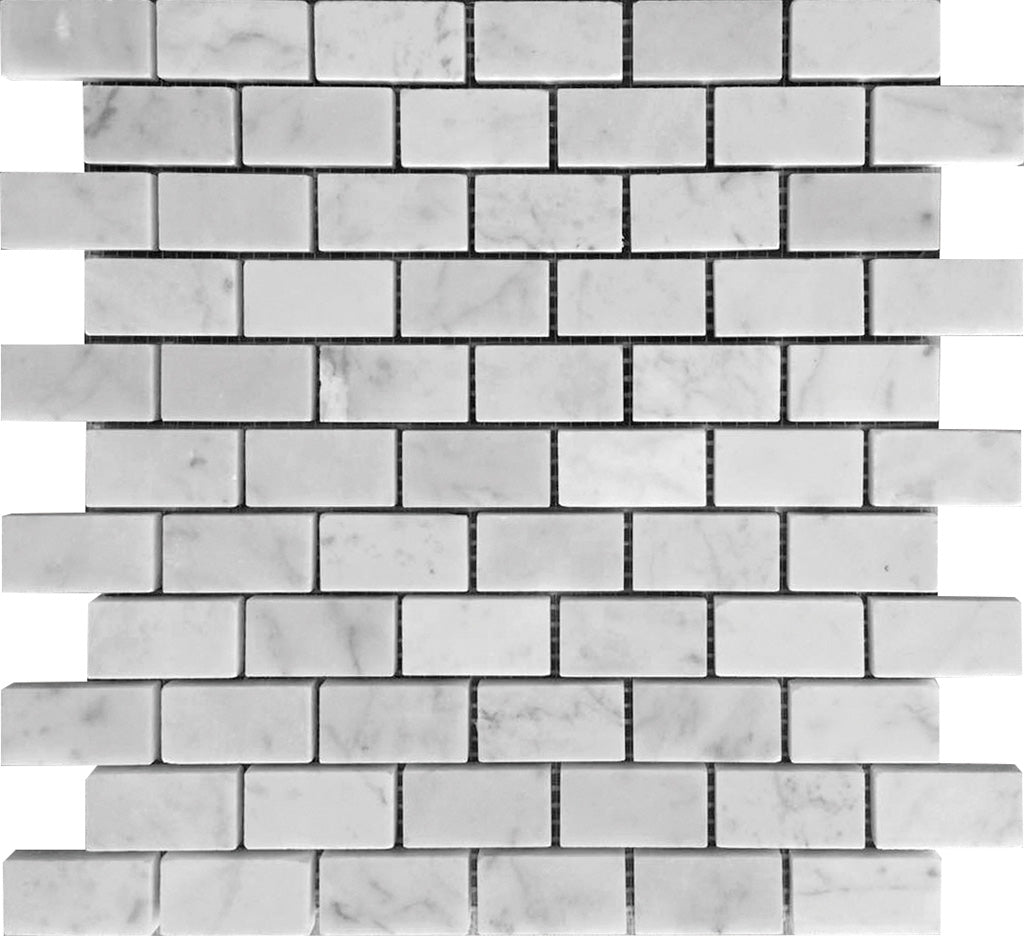 White 12x12 Honed Brick Marble Mosaic Tile (5 pack, 4.92 sq ft/case) - Sample