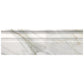 White 4x12 Polished Marble Crown Baseboard Tile Trim (10 pack, 3.33 sq ft/case) - Sample
