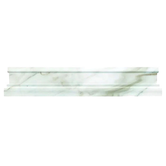 2x12 White Polished Chair Rail Tile Trim
