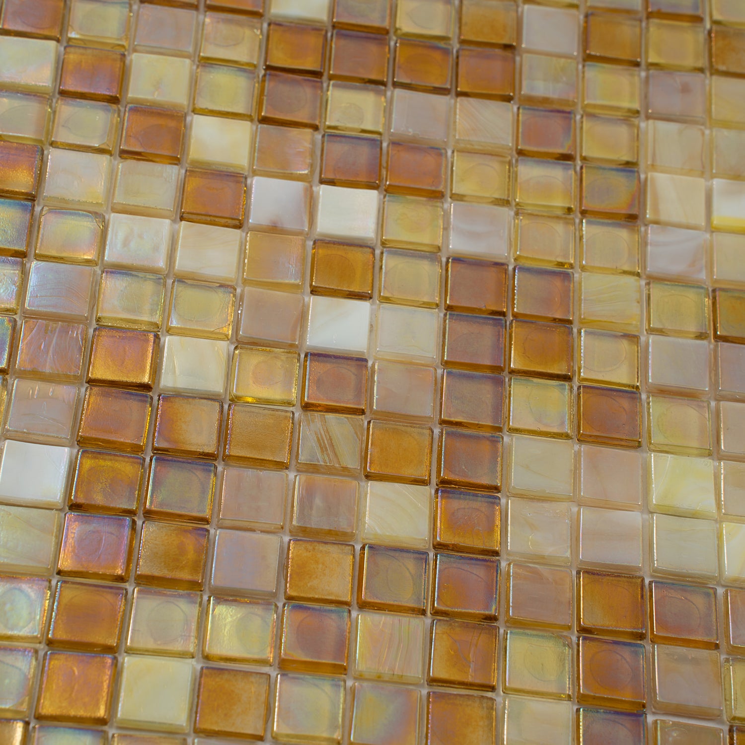 White Gold 12x12 Glossy Glass Uniform Square Mosaic Tile (20 pack, 18.69 sq ft/case)