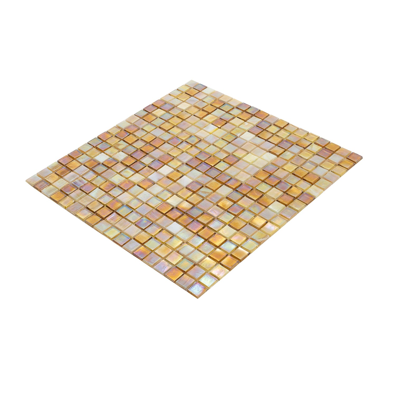 White Gold 12x12 Glossy Glass Uniform Square Mosaic Tile (20 pack, 18.69 sq ft/case) - Sample