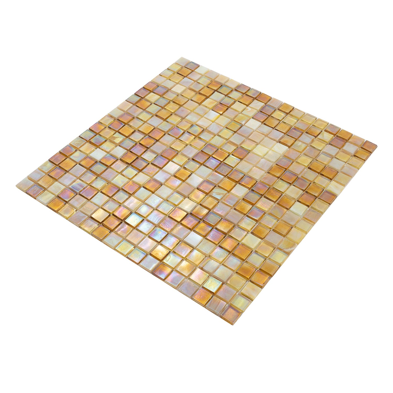 White Gold 12x12 Glossy Glass Uniform Square Mosaic Tile (20 pack, 18.69 sq ft/case) - Sample