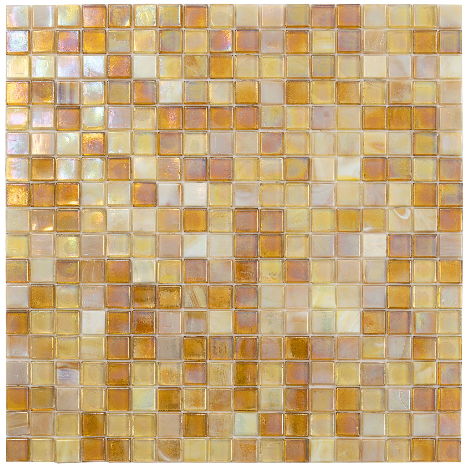 White Gold 12x12 Glossy Glass Uniform Square Mosaic Tile (20 pack, 18.69 sq ft/case)