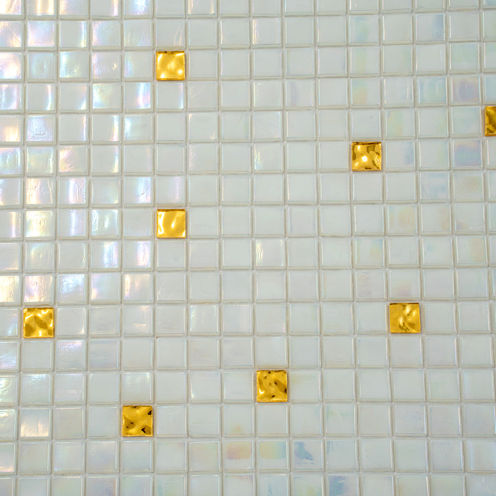 White Gold 12x12 Glossy Uniform Square Glass Mosaic Tile (20 pack, 18.69 sq ft/case)