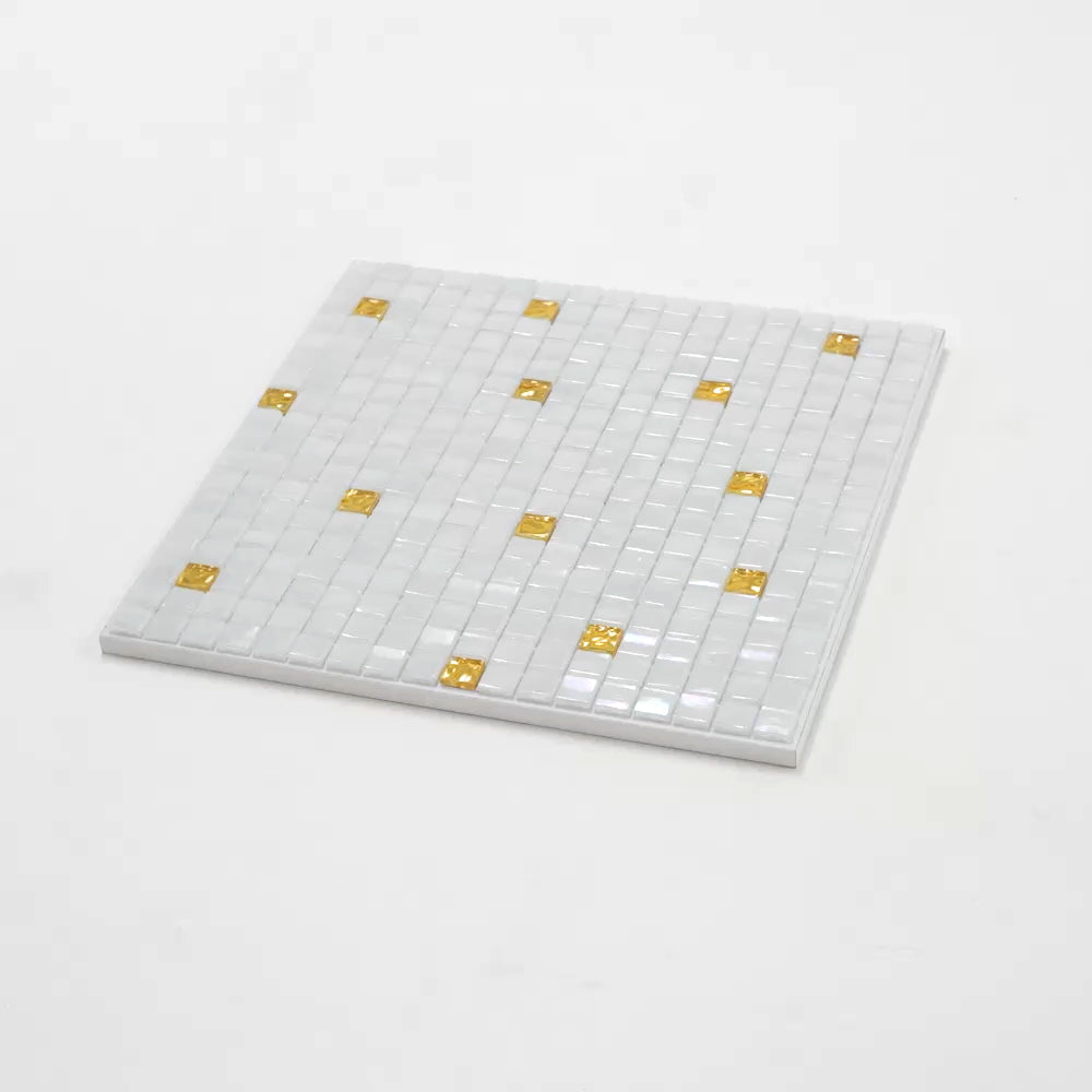White Gold 12x12 Glossy Uniform Square Glass Mosaic Tile (20 pack, 18.69 sq ft/case)